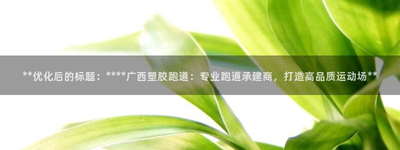 红足1一世红：**优化后的标题：****广西塑胶跑道：专业跑道承建商，打造高品质运动场**